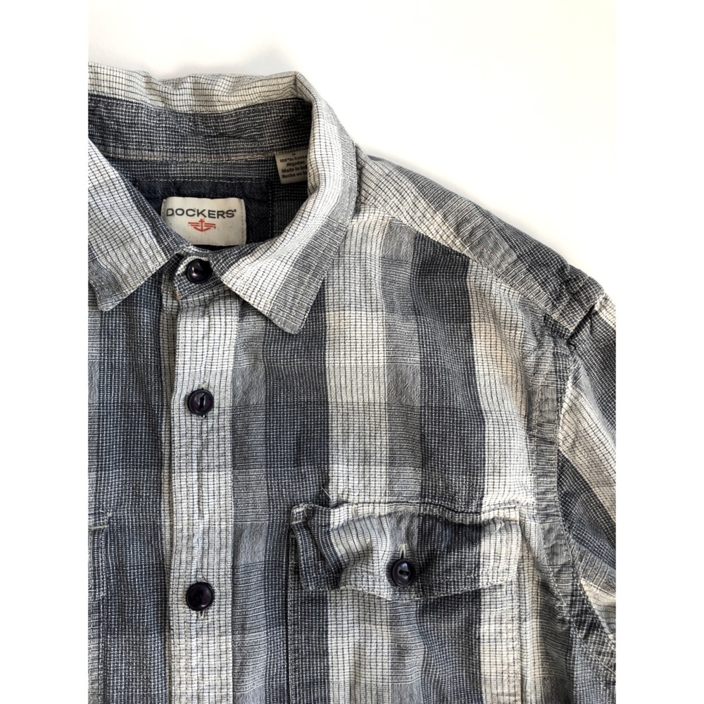 Docker’s • light blue button down